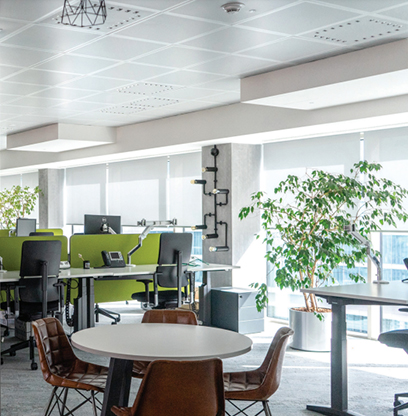 An airy office at 2 degrees building