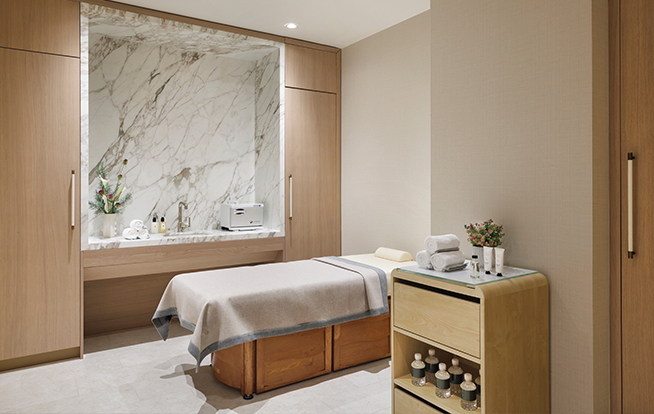 A spa treatment room at Coterie Hudson Yards, controlled by Lutron