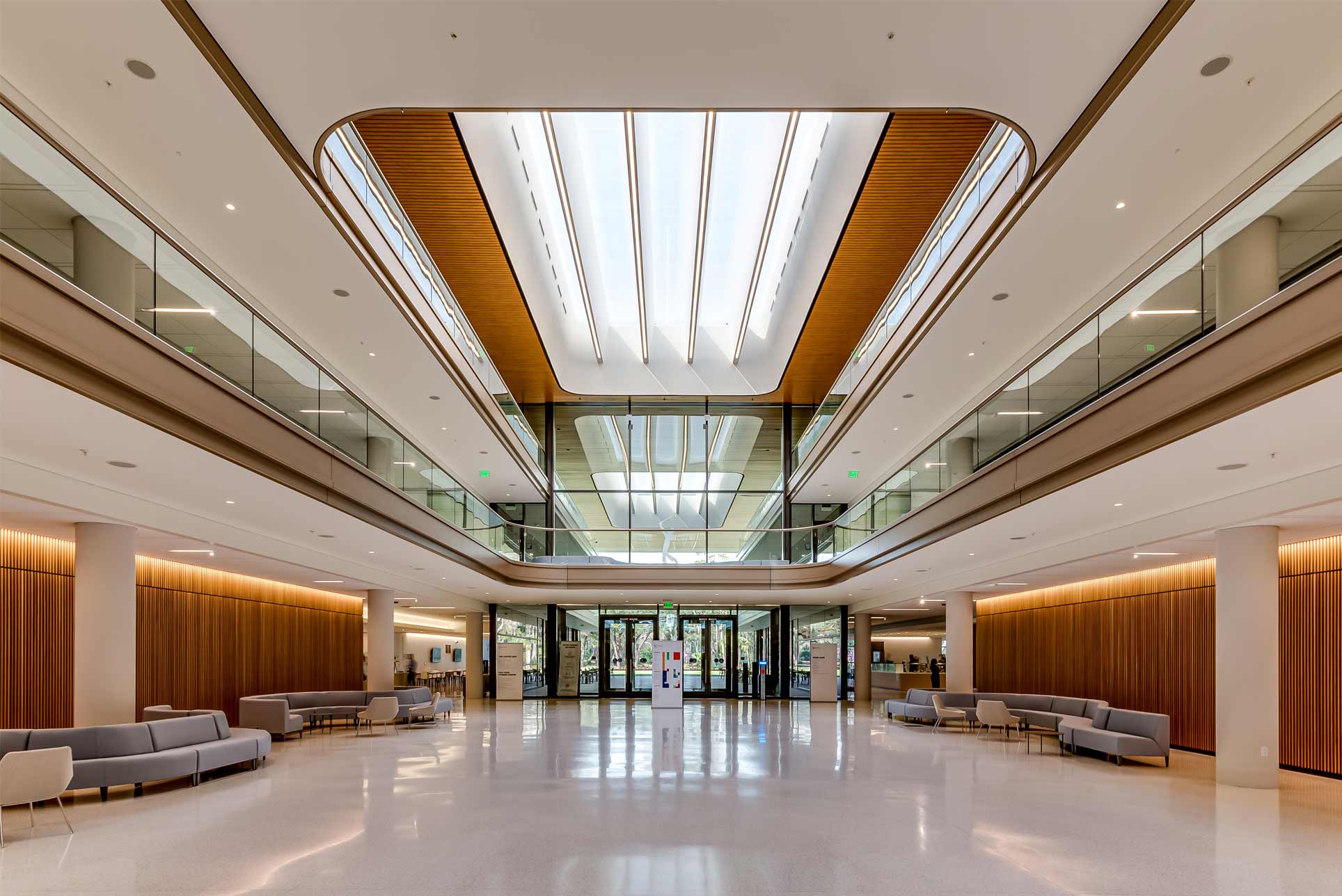 A shot of the main atrium looking back towards the doors. There's a pleasing symmetry to the shot.