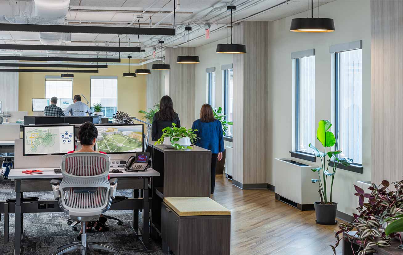 Employees working at Page's D.C. office