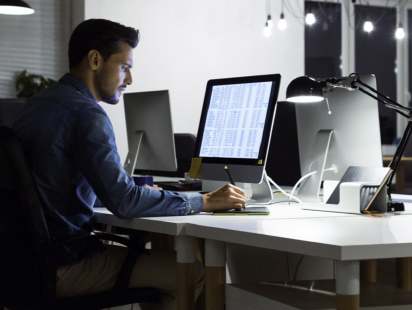 man at computer