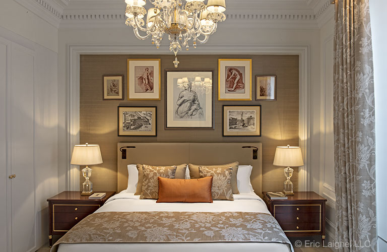 Luxury hotel guestroom with Lutron myRoom control